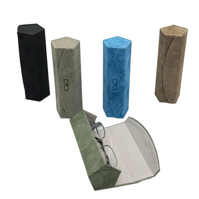 Dustproof Pentagon Optical Glasses Case  Blue Fabric Luxury Type