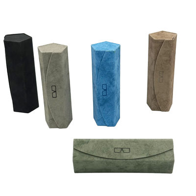 Dustproof Pentagon Optical Glasses Case  Blue Fabric Luxury Type