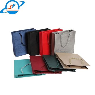 New Custom Print Logo Gift High Quality Paper Bags Luxury Paper Shopping Bag With Ribbon Handle