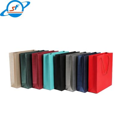 New Custom Print Logo Gift High Quality Paper Bags Luxury Paper Shopping Bag With Ribbon Handle