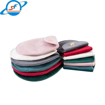 Velvet Button Oval Jewelry Storage Pouches Necklace Pouch Bag 80*85mm