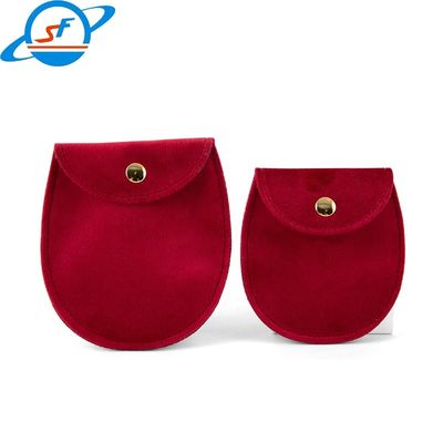 Velvet Button Oval Jewelry Storage Pouches Necklace Pouch Bag 80*85mm
