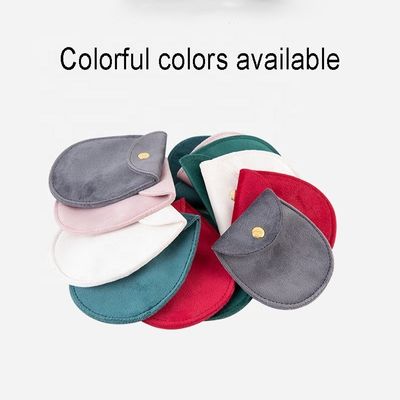 Velvet Button Oval Jewelry Storage Pouches Necklace Pouch Bag 80*85mm