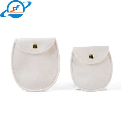 Velvet Button Oval Jewelry Storage Pouches Necklace Pouch Bag 80*85mm