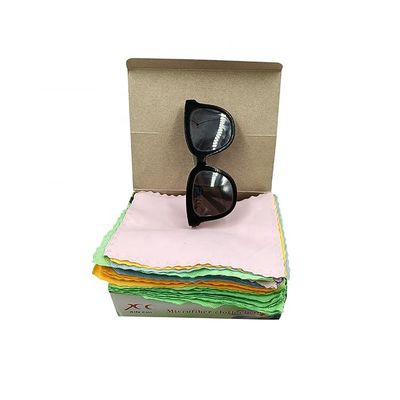 Double Sided Fleece Glasses Wiping Cloth Eyewear Cleaning Cloth Wavy Edge