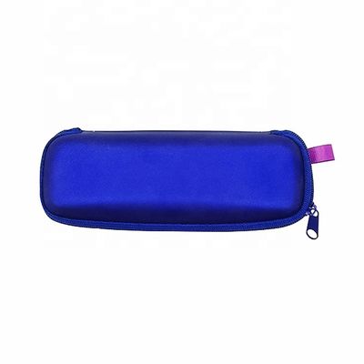 Portable Storage Blue Knitted Fabric Sunglass Case Anti Pressure