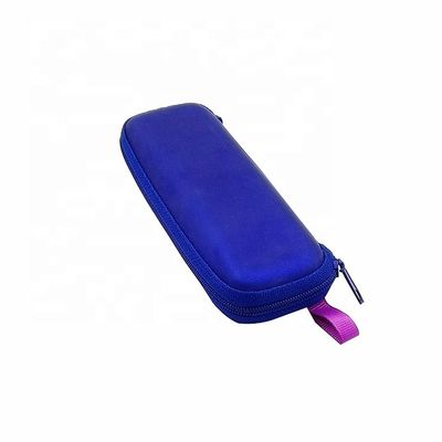 Portable Storage Blue Knitted Fabric Sunglass Case Anti Pressure