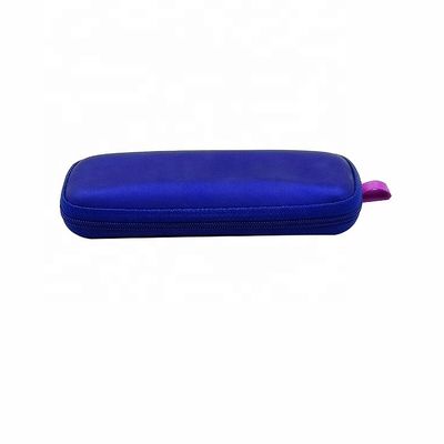 Portable Storage Blue Knitted Fabric Sunglass Case Anti Pressure