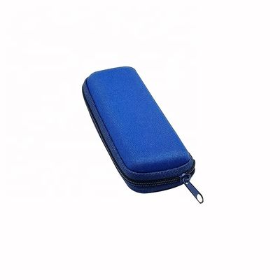 Portable Storage Blue Knitted Fabric Sunglass Case Anti Pressure