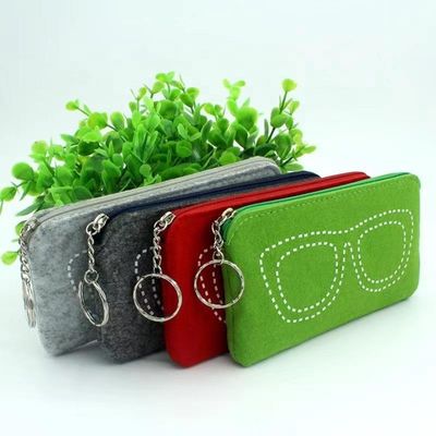 Personalized Women Felt Pouch Glasses Case Scratch Resistant