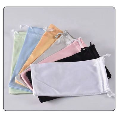 Customised Soft Drawstring Microfiber Pouch Glasses Case Tear Resistance
