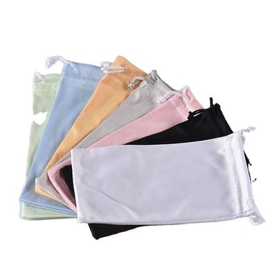 Black White Soft Eyeglass Pouch Custom Logo Microfiber Sunglasses Bag 18*9CM
