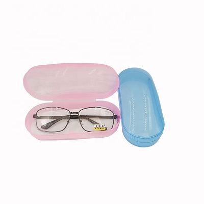 Crushing Resistance Blue Pink Plastic Eyeglass Case For Students