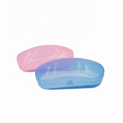 Crushing Resistance Blue Pink Plastic Eyeglass Case For Students