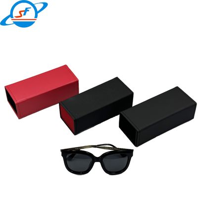 Pressure Resistant Folding Leather Sunglasses Case With Silk Screen Logo