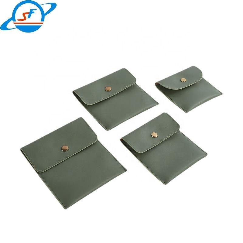 SF Professional Jewelry Packaging Factory Customized Pu Logo Jewelry Gifts Multi-Color Green Jewelry Bags