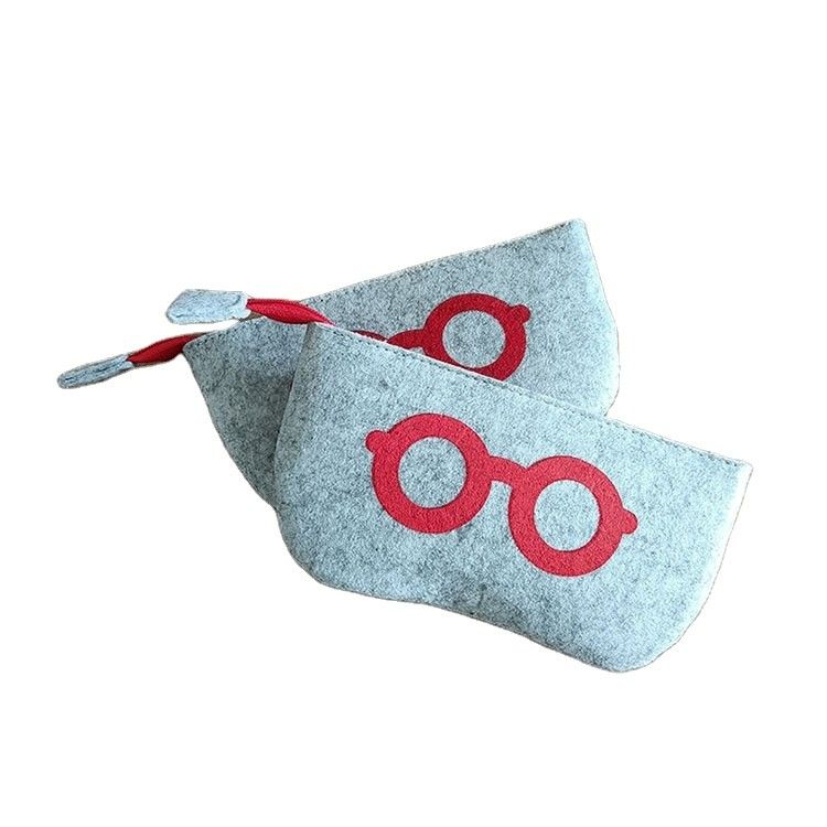 Lightweight Soft Felt Pouch Glasses Case Simple Western Style